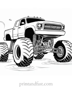 monster truck coloring page creative