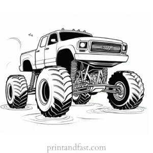 monster truck coloring page creative