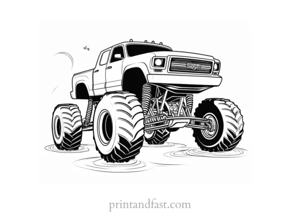 monster truck coloring page creative