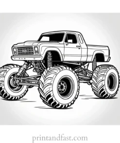 monster truck coloring page custom