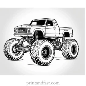 monster truck coloring page custom