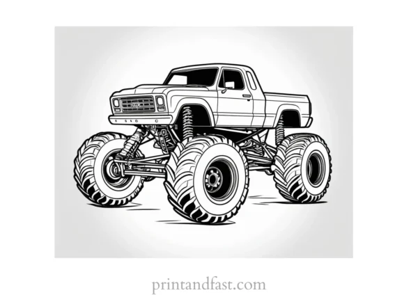 monster truck coloring page custom