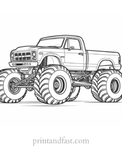 monster truck coloring page design