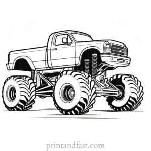 monster truck coloring page digital