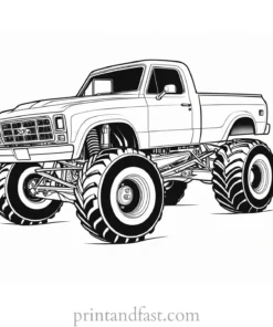 monster truck coloring page drawing