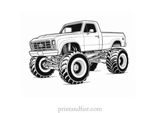 monster truck coloring page drawing