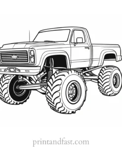 monster truck coloring page for kids