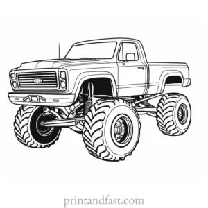 monster truck coloring page for kids