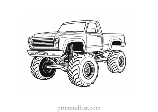 monster truck coloring page for kids