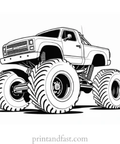 monster truck coloring page free