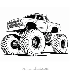 monster truck coloring page free