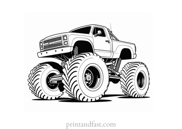 monster truck coloring page free