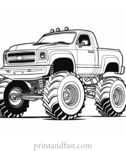 monster truck coloring page fun