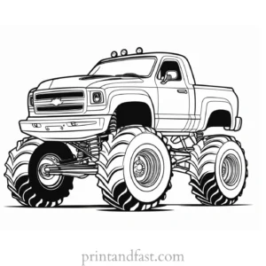 monster truck coloring page fun