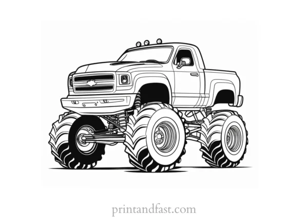 monster truck coloring page fun