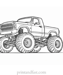 monster truck coloring page high quality