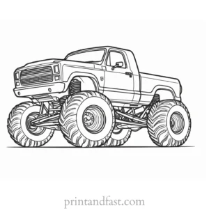 monster truck coloring page high quality