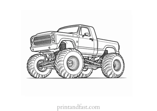 monster truck coloring page high quality