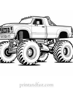 monster truck coloring page illustration