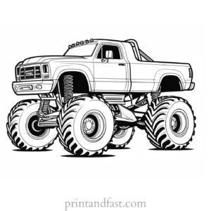 monster truck coloring page illustration