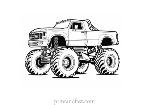 monster truck coloring page illustration