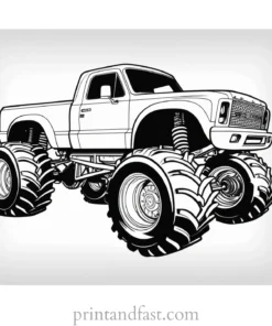 monster truck coloring page print out