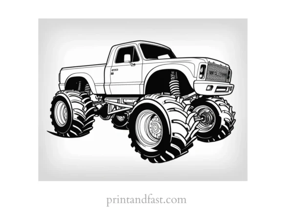 monster truck coloring page print out