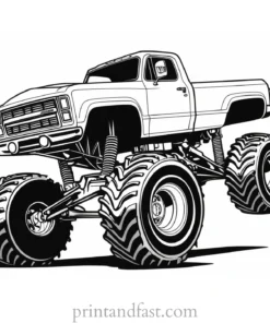 monster truck coloring page printable