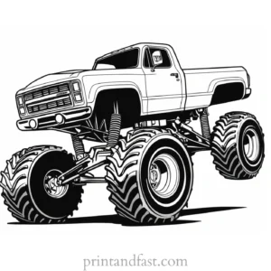 monster truck coloring page printable