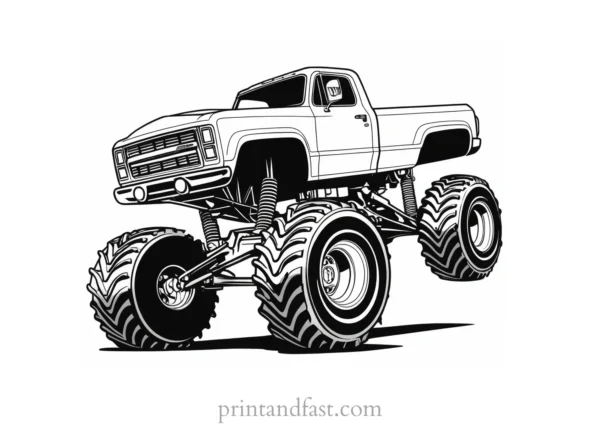 monster truck coloring page printable