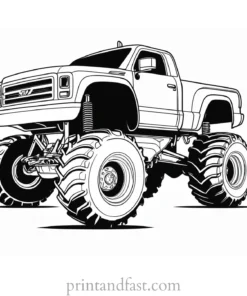 monster truck coloring page ready for use