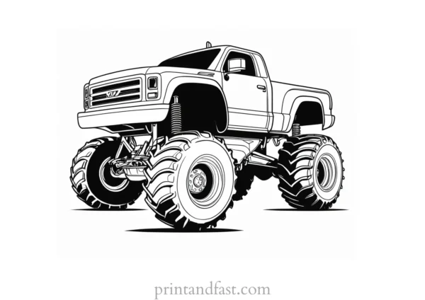 monster truck coloring page ready for use