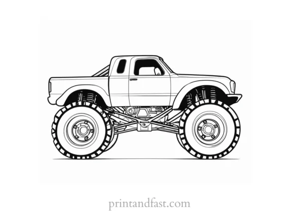 monster truck coloring page realistic