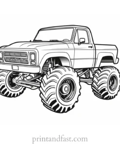 monster truck coloring page simple