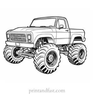 monster truck coloring page simple