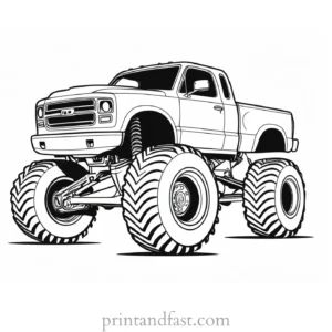 monster truck coloring page template