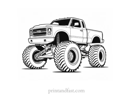 monster truck coloring page template