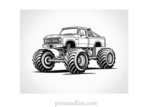 monster truck coloring page unique