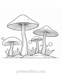 mushroom coloring page abstract