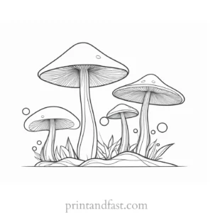 mushroom coloring page abstract