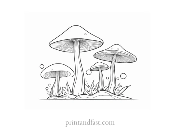 mushroom coloring page abstract