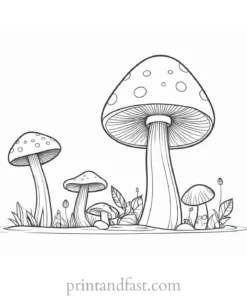 mushroom coloring page cartoon