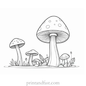 mushroom coloring page cartoon