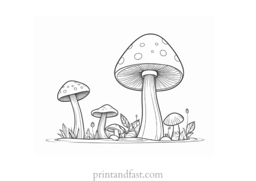 mushroom coloring page cartoon