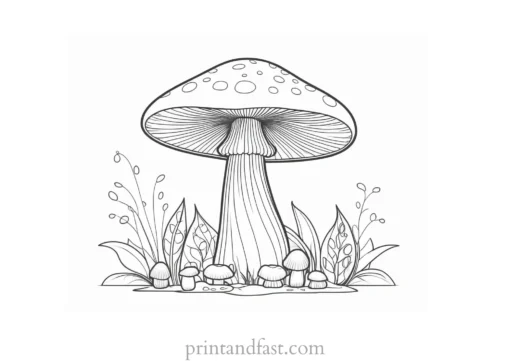 mushroom coloring page cute