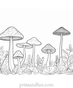 mushroom coloring page detailed