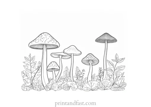 mushroom coloring page detailed