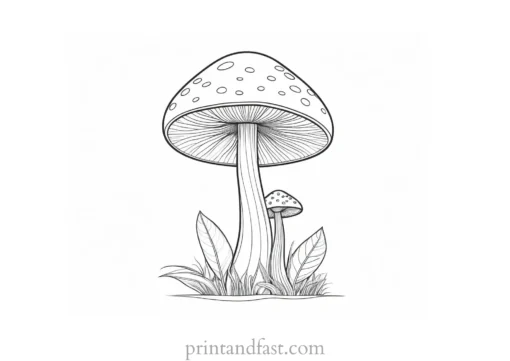 mushroom coloring page easy