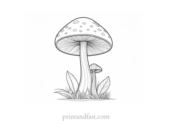 mushroom coloring page easy