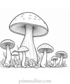 mushroom coloring page for adults